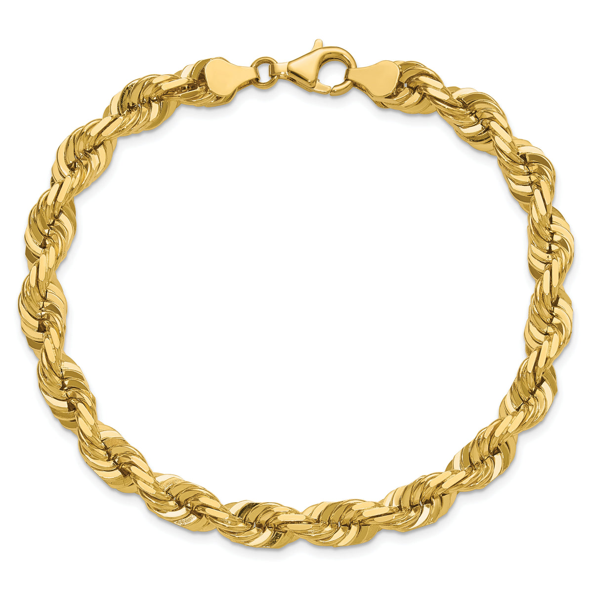 14K 7mm  D/C Rope with Fancy Lobster Clasp Chain-050-9
