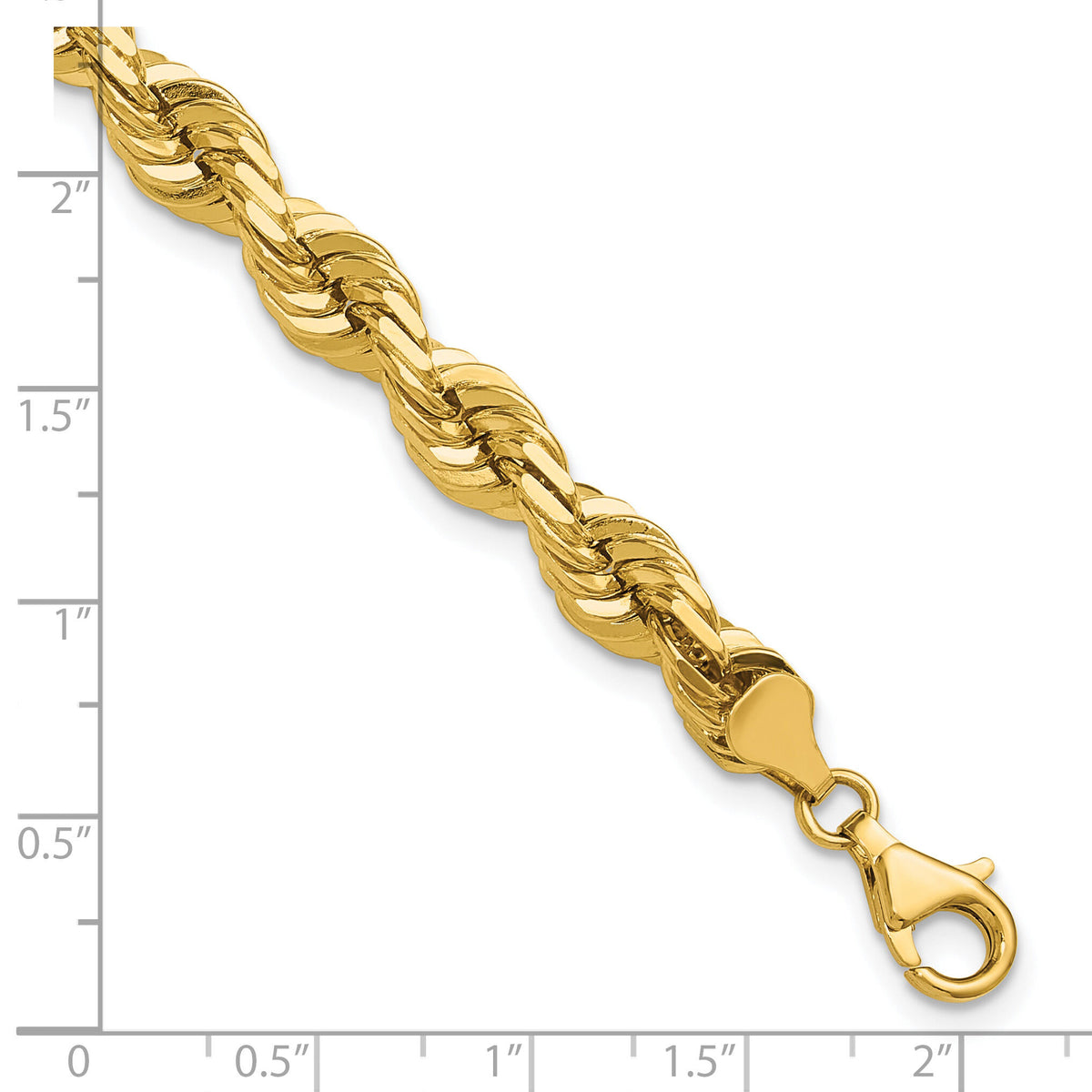 14K 7mm  D/C Rope with Fancy Lobster Clasp Chain-050-9