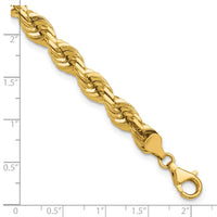 14K 7mm  D/C Rope with Fancy Lobster Clasp Chain-050-9