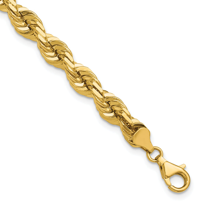 14K 7mm  D/C Rope with Fancy Lobster Clasp Chain-050-9