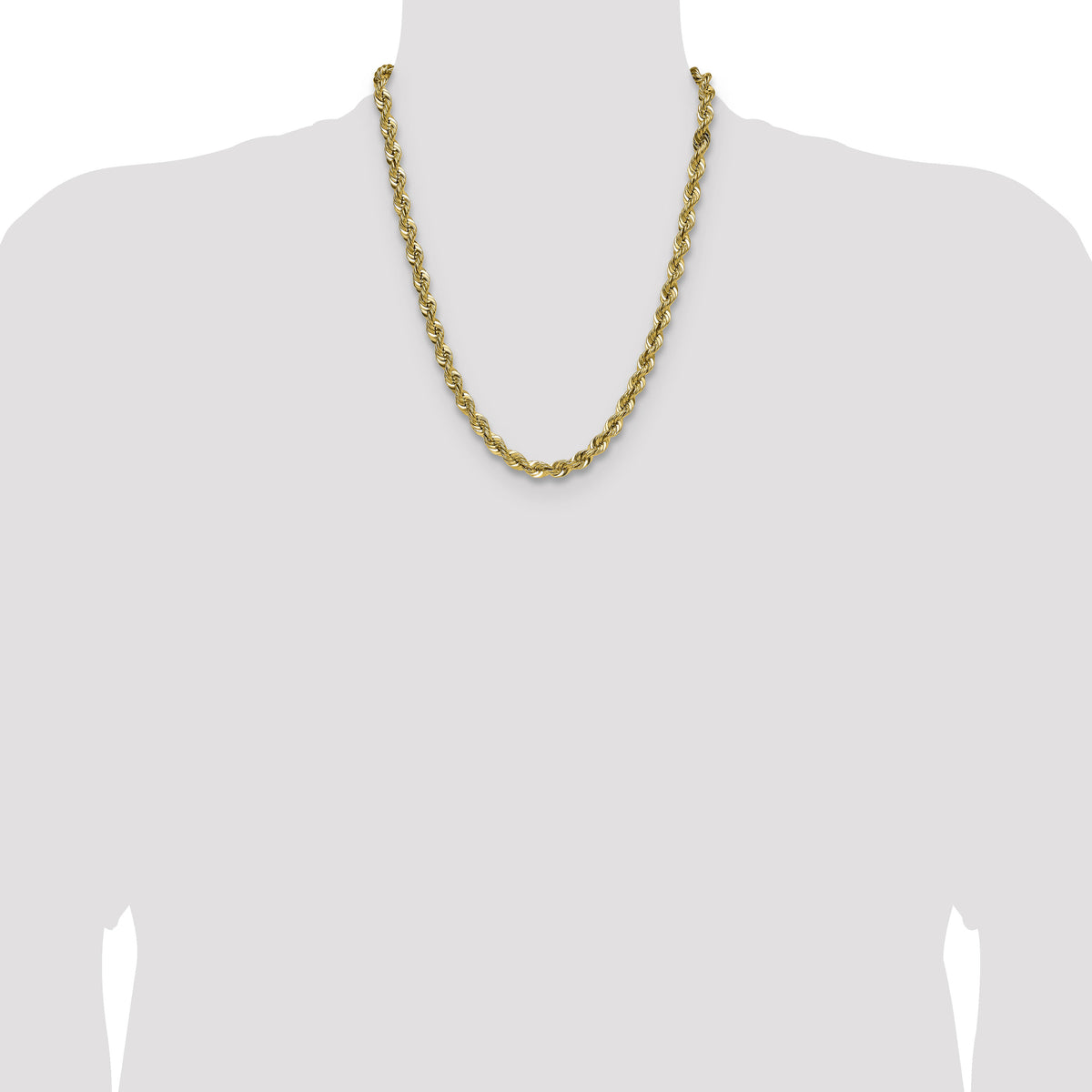 14k 7.5mm Regular Rope Chain-050S-22
