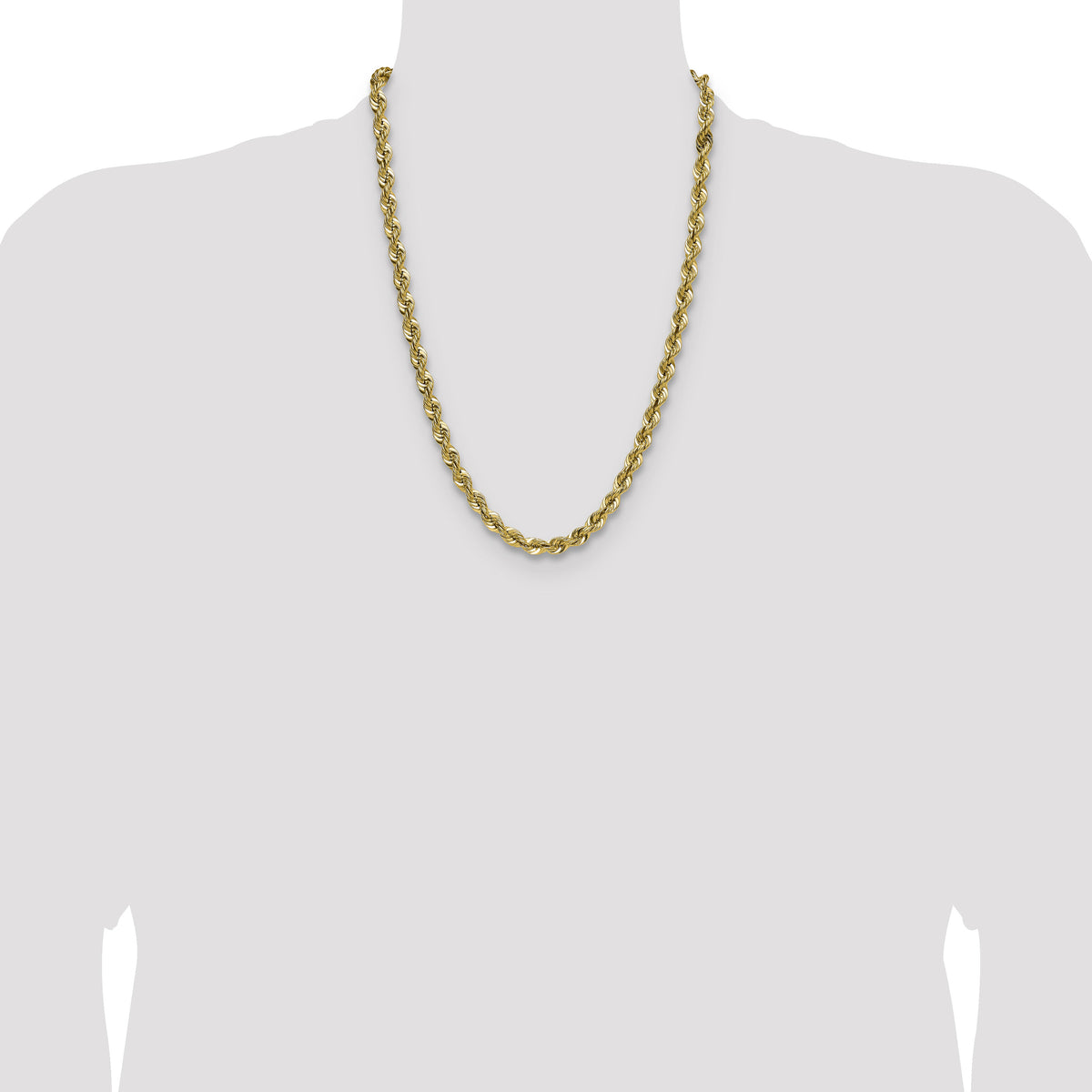 14k 7.5mm Regular Rope Chain-050S-24