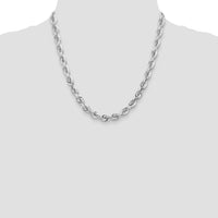 14k WG 7mm  D/C Rope with Fancy Lobster Clasp Chain-050W-20