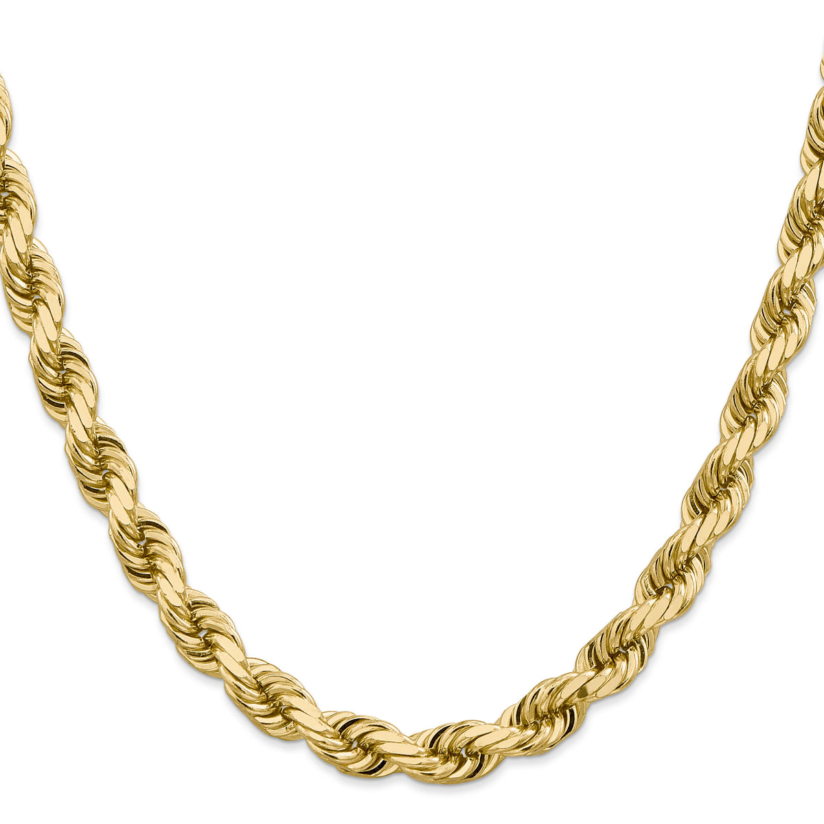 14K 8mm  D/C Rope with Fancy Lobster Clasp Chain-060-24
