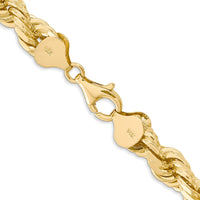 14K 22 inch 8mm Diamond-cut Rope with Fancy Lobster Clasp Chain-060-22