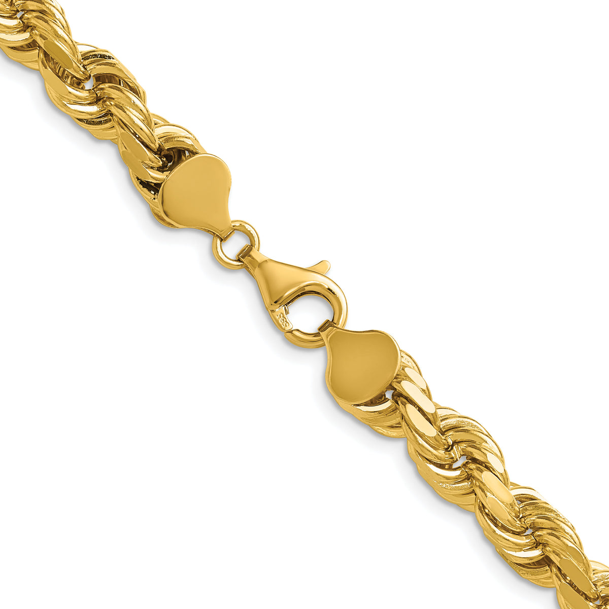 14K 8mm  D/C Rope with Fancy Lobster Clasp Chain-060-26
