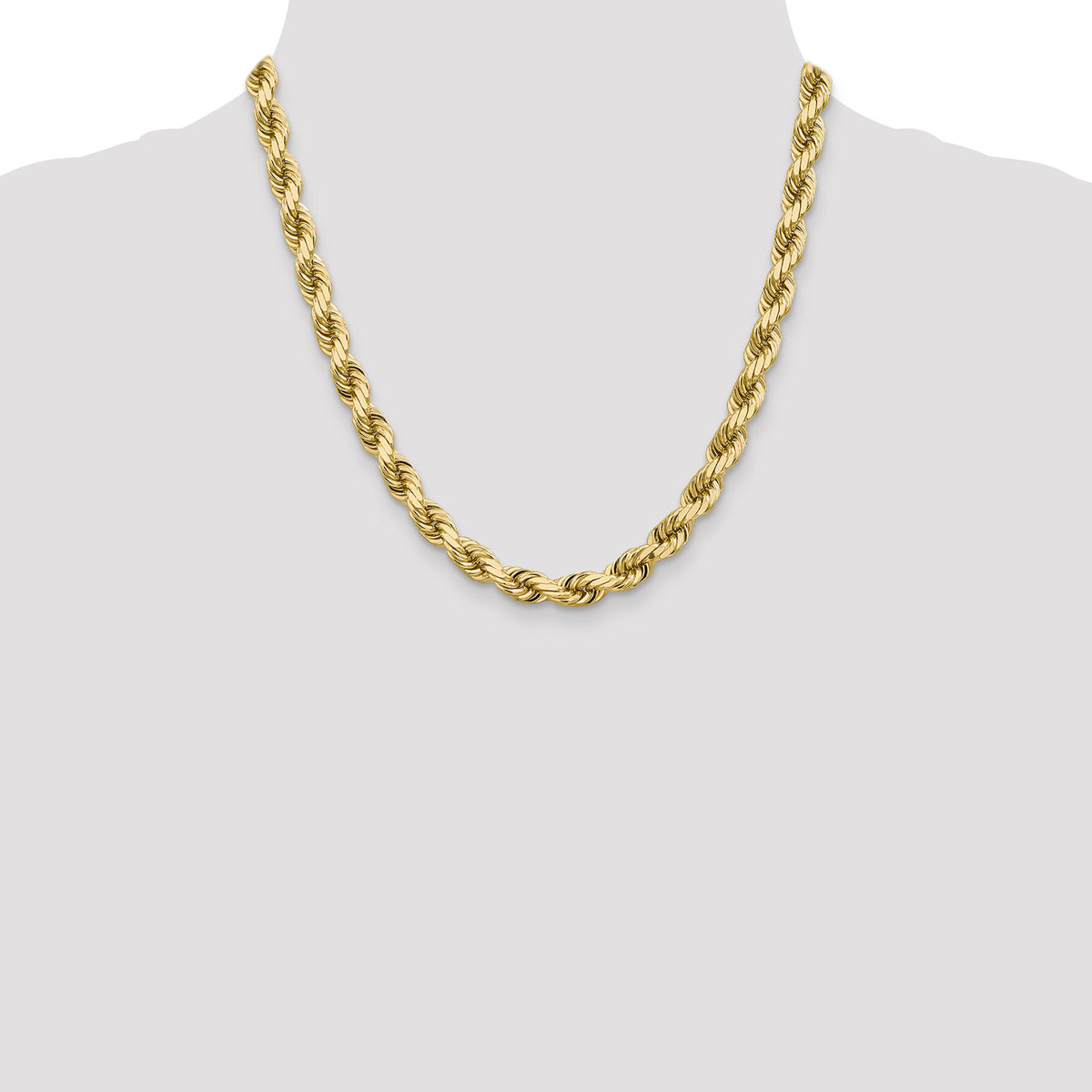 14K 8mm  D/C Rope with Fancy Lobster Clasp Chain-060-20