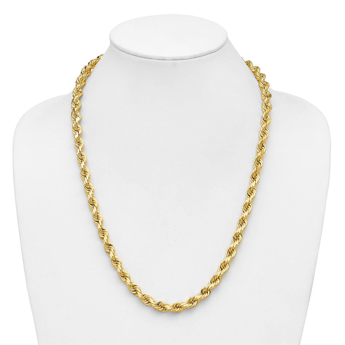 14K 8mm  D/C Rope with Fancy Lobster Clasp Chain-060-24