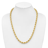 14K 8mm  D/C Rope with Fancy Lobster Clasp Chain-060-24