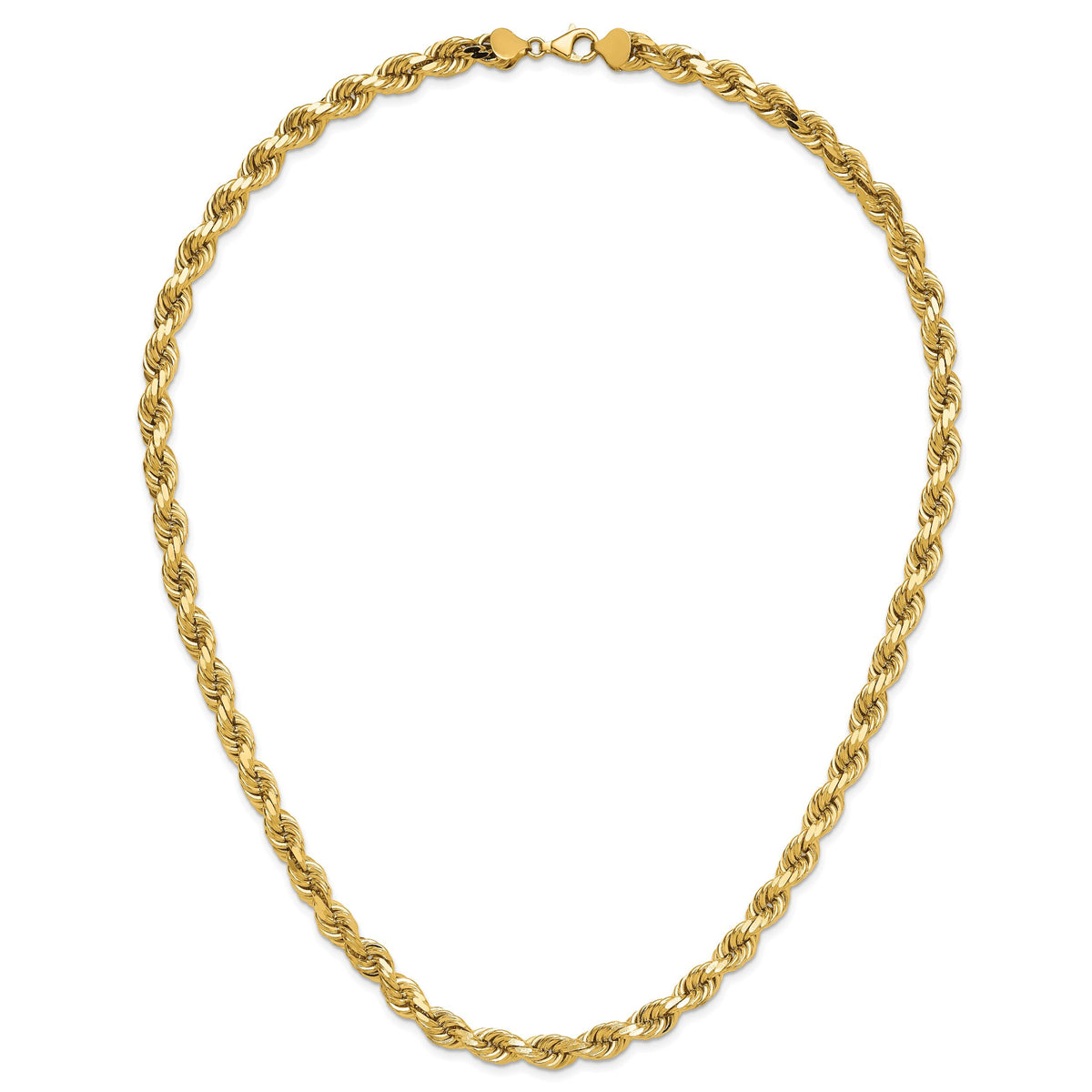 14K 8mm  D/C Rope with Fancy Lobster Clasp Chain-060-24