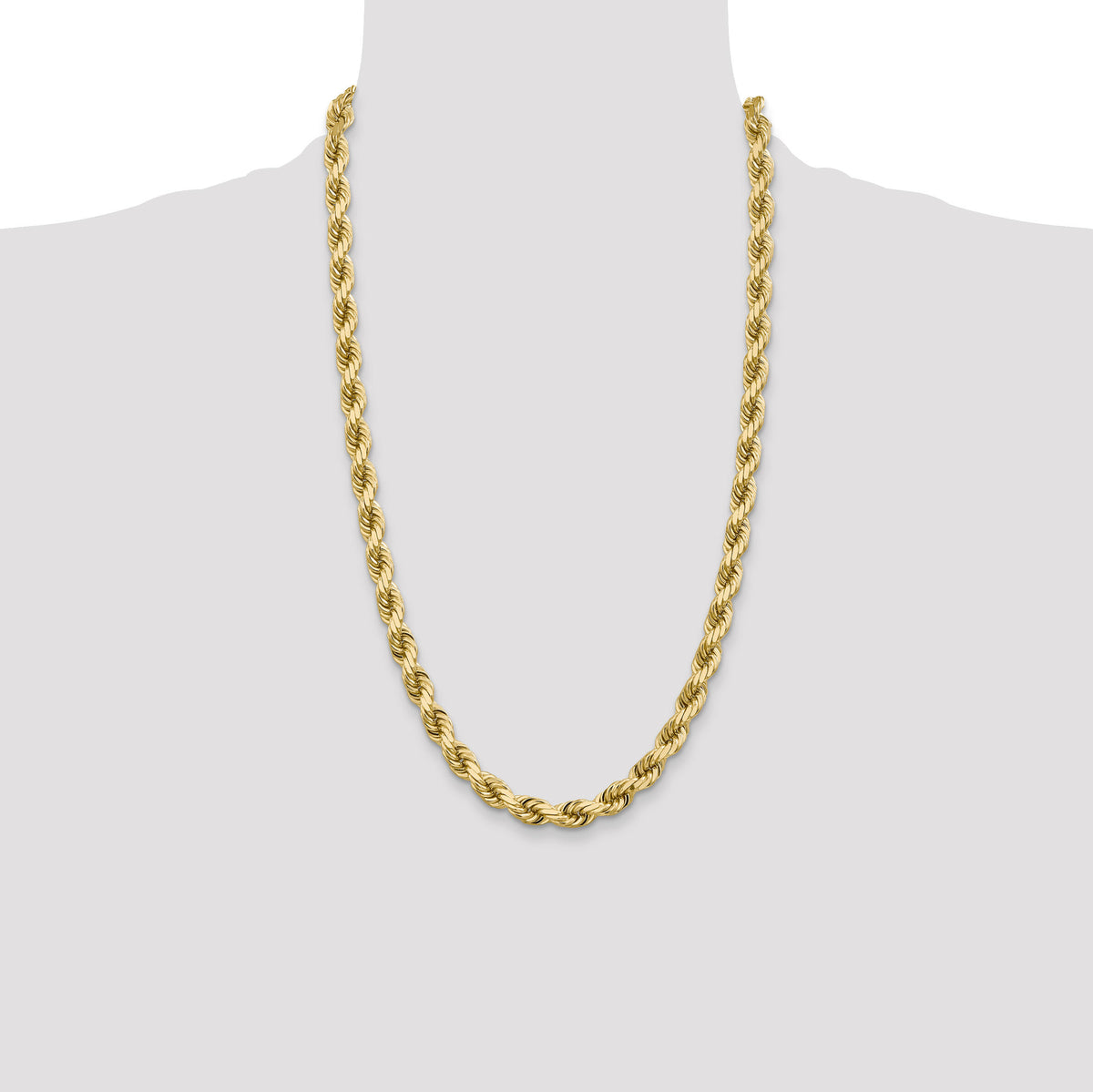 14K 8mm  D/C Rope with Fancy Lobster Clasp Chain-060-26