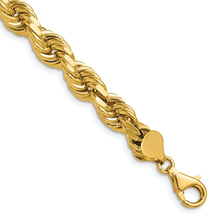 14K 8mm  D/C Rope with Fancy Lobster Clasp Chain-060-24