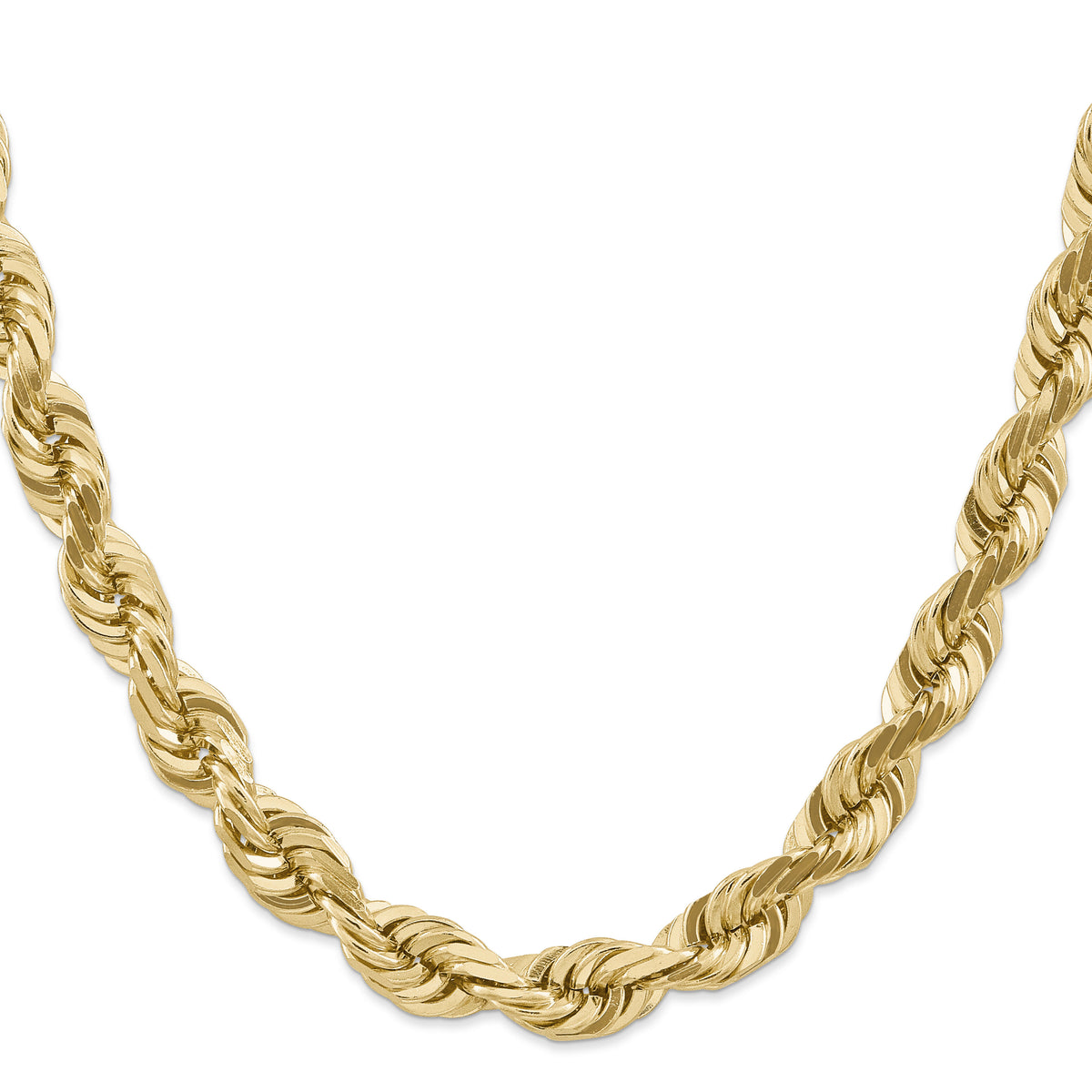 14K 10mm  D/C Rope with Fancy Lobster Clasp Chain-080-20