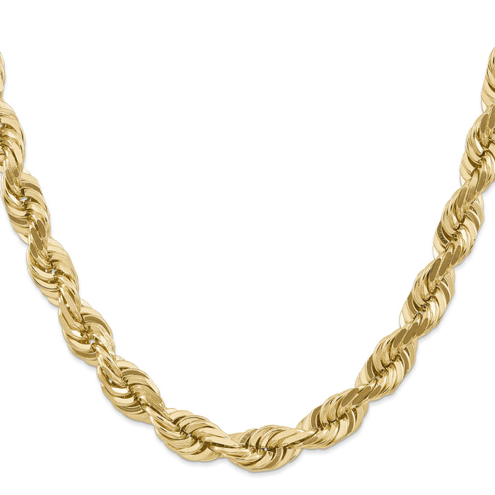 14K 10mm  D/C Rope with Fancy Lobster Clasp Chain-080-22