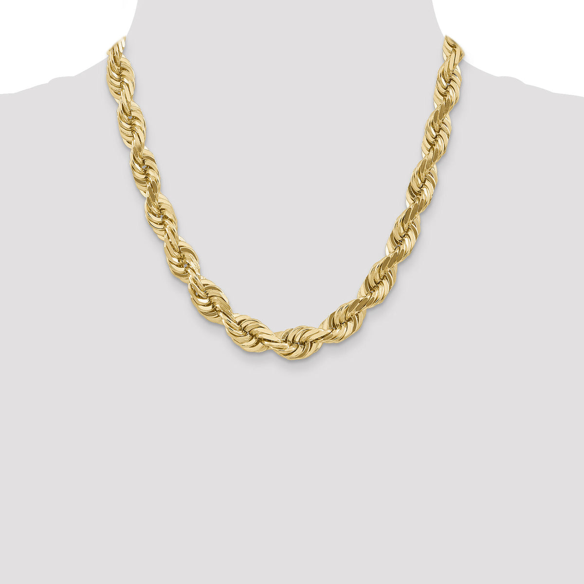 14K 10mm  D/C Rope with Fancy Lobster Clasp Chain-080-20