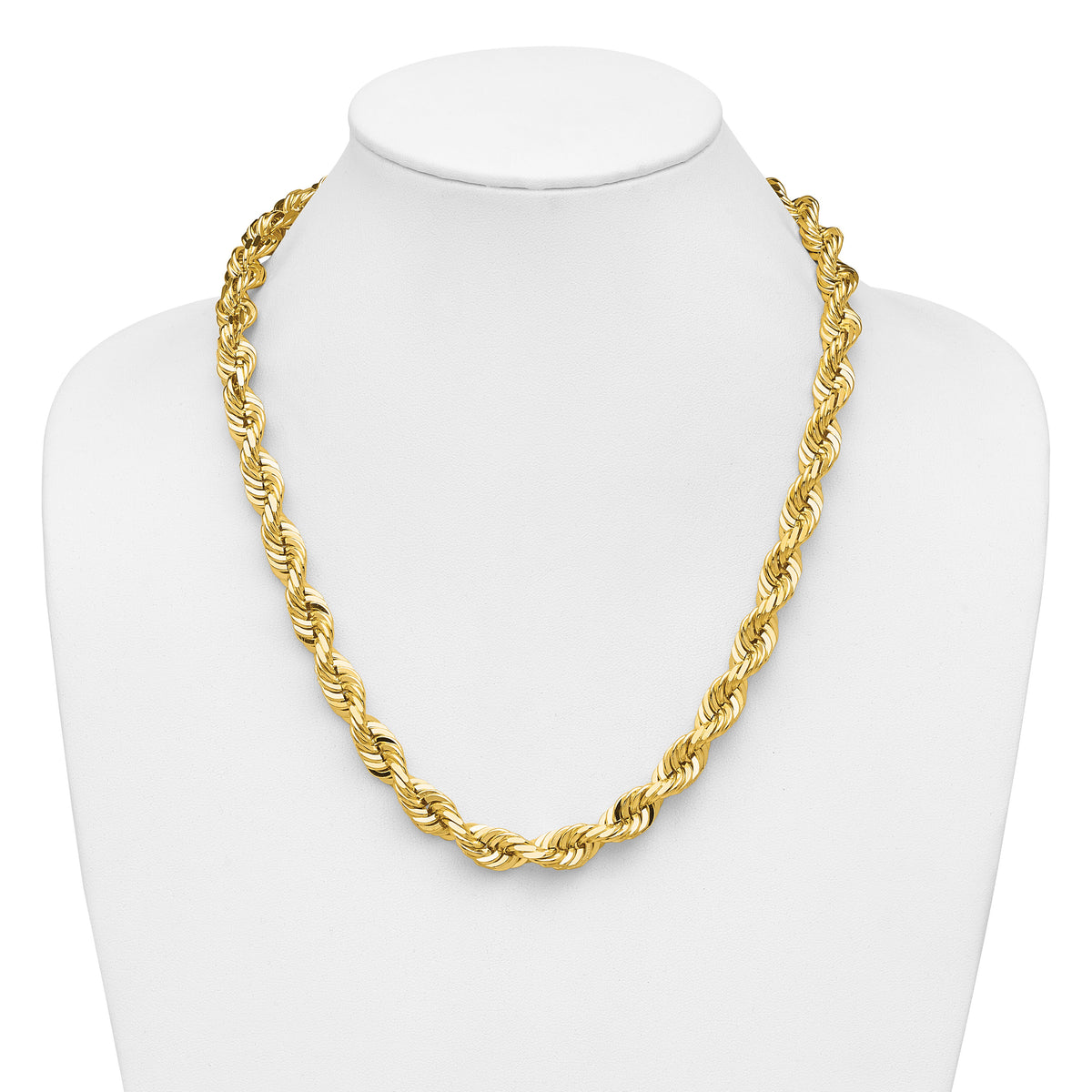 14K 10mm  D/C Rope with Fancy Lobster Clasp Chain-080-22