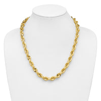 14K 10mm  D/C Rope with Fancy Lobster Clasp Chain-080-22