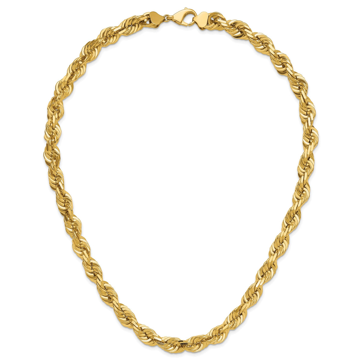 14K 10mm  D/C Rope with Fancy Lobster Clasp Chain-080-22