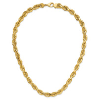 14K 10mm  D/C Rope with Fancy Lobster Clasp Chain-080-22
