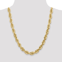 14K 10mm  D/C Rope with Fancy Lobster Clasp Chain-080-24