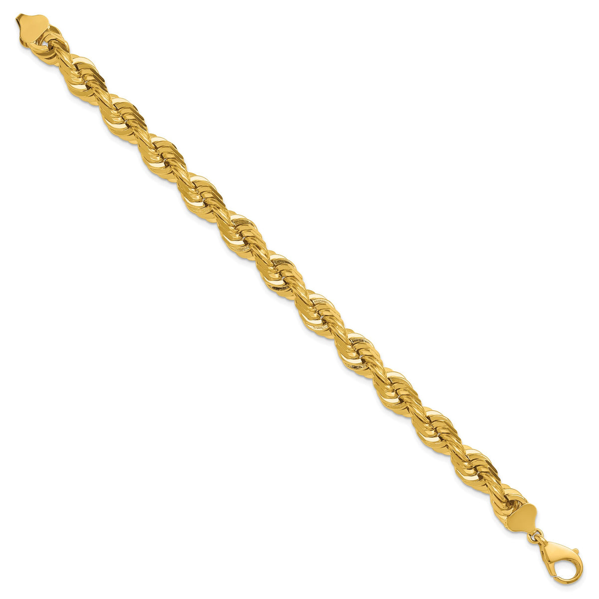 14K 10mm  D/C Rope with Fancy Lobster Clasp Chain-080-9