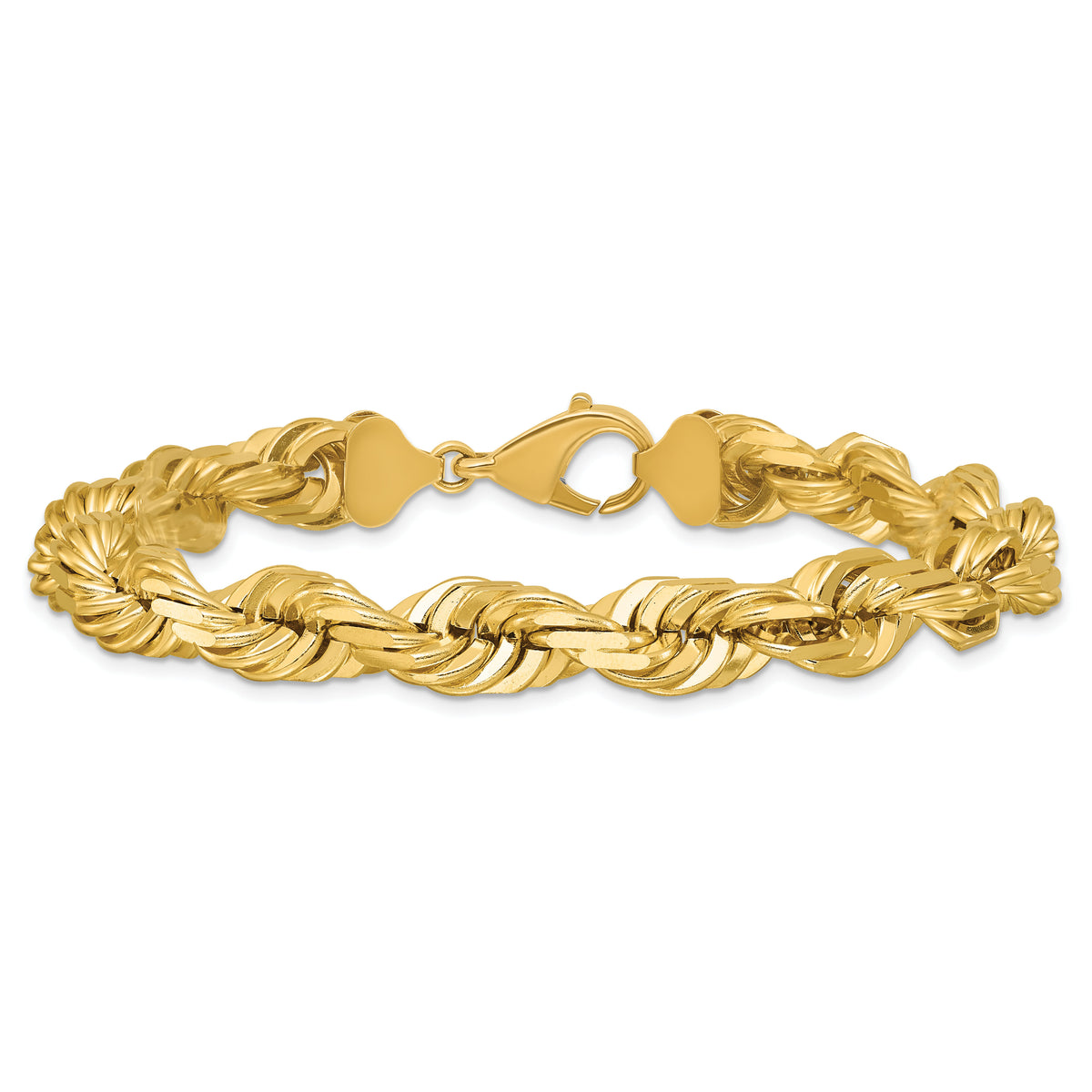 14K 10mm  D/C Rope with Fancy Lobster Clasp Chain-080-9