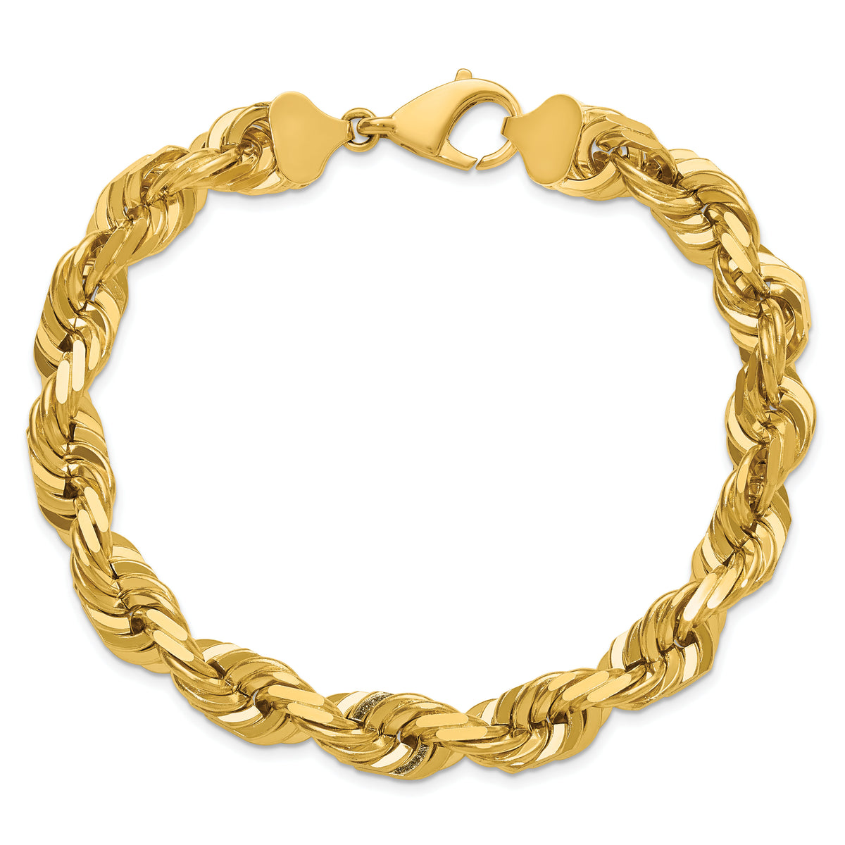 14K 10mm  D/C Rope with Fancy Lobster Clasp Chain-080-9