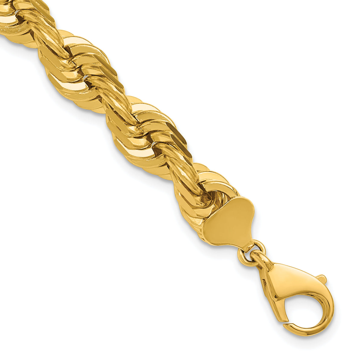 14K 10mm  D/C Rope with Fancy Lobster Clasp Chain-080-9