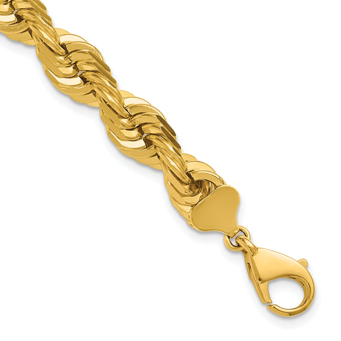 14K 10mm  D/C Rope with Fancy Lobster Clasp Chain-080-9