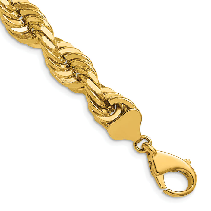 14K 10mm  D/C Rope with Fancy Lobster Clasp Chain-080-24