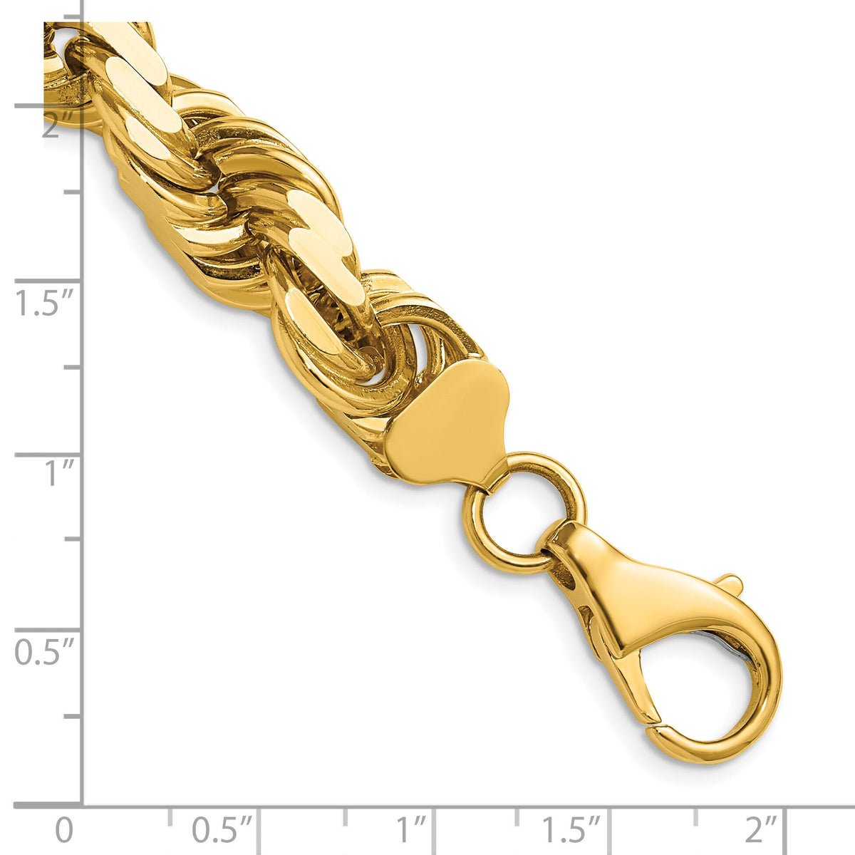 14K 12mm  D/C Rope with Fancy Lobster Clasp Chain-100-20