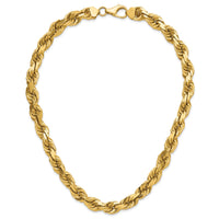 14K 12mm  D/C Rope with Fancy Lobster Clasp Chain-100-20