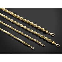 14K 10mm  D/C Rope with Fancy Lobster Clasp Chain-080-22