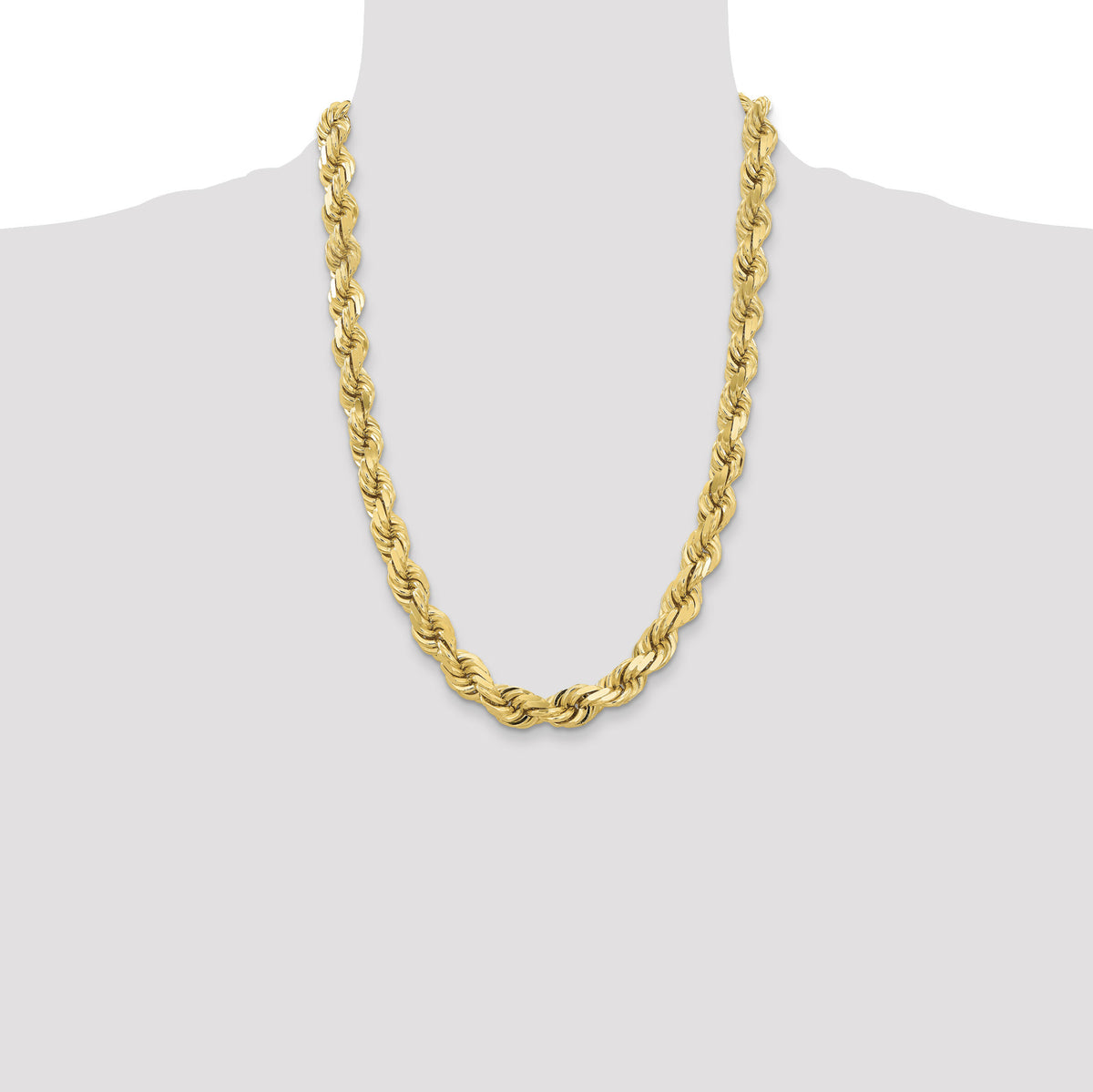 14K 12mm  D/C Rope with Fancy Lobster Clasp Chain-100-24