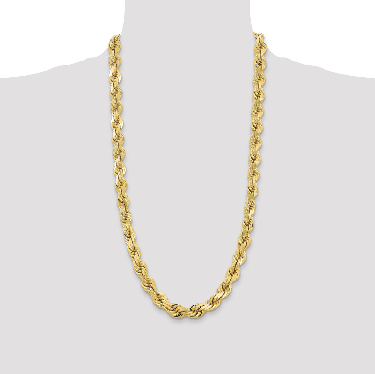 14K 12mm  D/C Rope with Fancy Lobster Clasp Chain-100-28