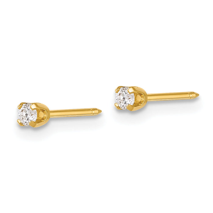 Inverness 14k Polished 2.4mm .10ct Lab Grown Diamond Stud Earrings-1013E