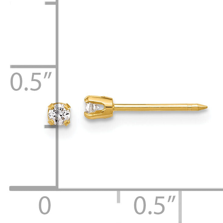 Inverness 14k Polished 2.4mm .10ct Lab Grown Diamond Stud Earrings-1013E