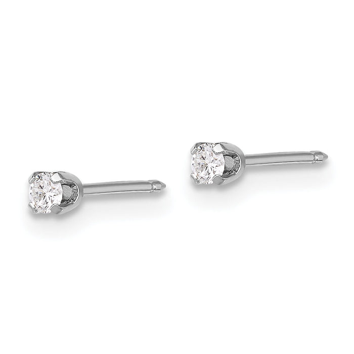 Inverness 14k White Gold 2.4mm .10ct Lab Grown Diamond Stud Earrings-1013E/1