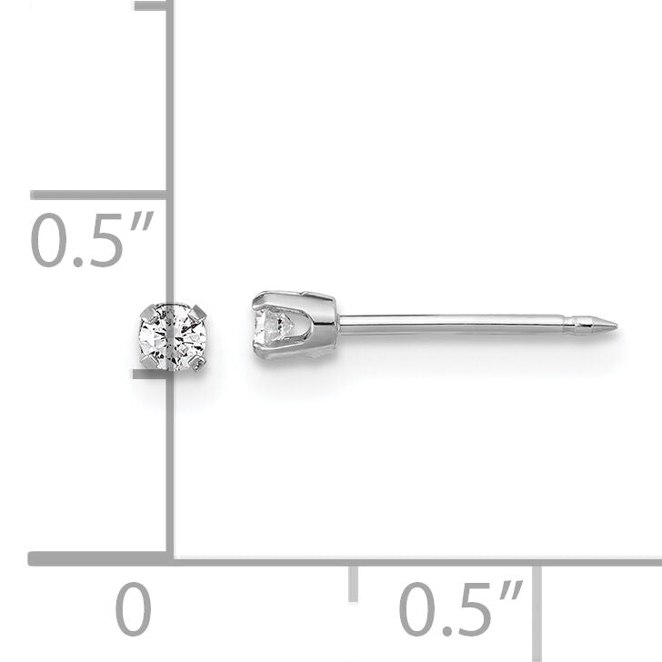 Inverness 14k White Gold 2.4mm .10ct Lab Grown Diamond Stud Earrings-1013E/1
