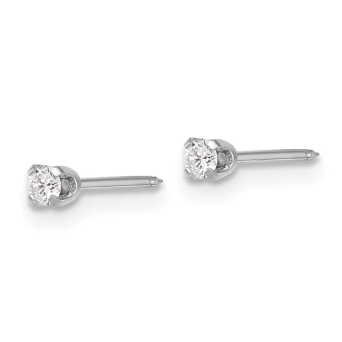 Inverness 14k White Gold 2.4mm .10ct Lab Grown Diamond Short Post Earrings-1013E/1-SP