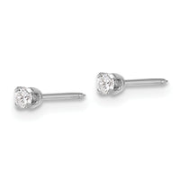 Inverness 14k White Gold 2.4mm .10ct Lab Grown Diamond Short Post Earrings-1013E/1-SP