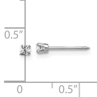 Inverness 14k White Gold 2.4mm .10ct Lab Grown Diamond Short Post Earrings-1013E/1-SP