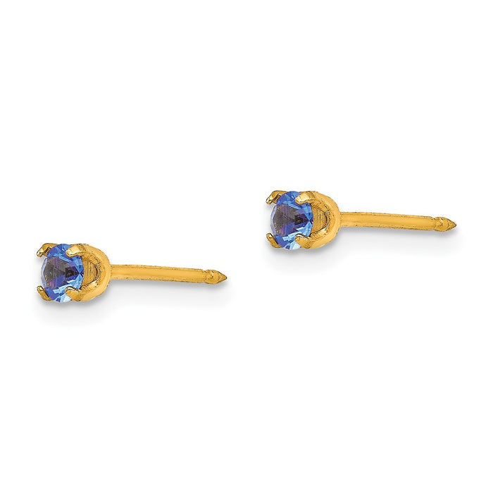 Inverness 14k 3mm September Crystal Birthstone Post Earrings-101E