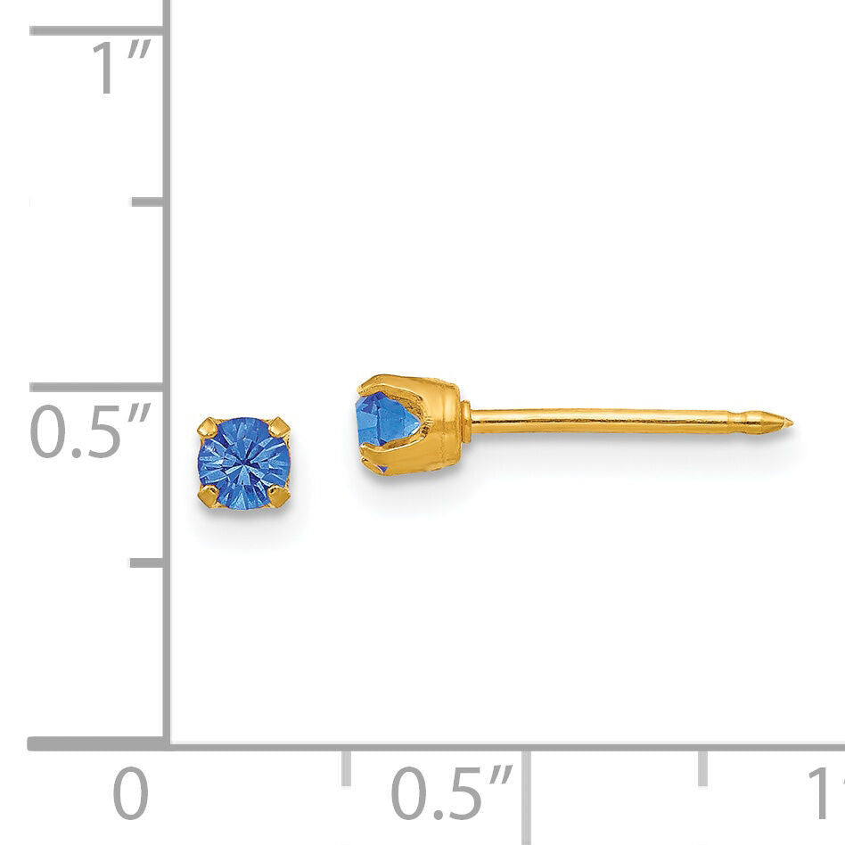 Inverness 14k 3mm September Crystal Birthstone Post Earrings-101E