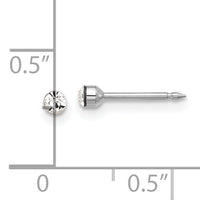 Inverness 14K White Gold Polished 2.4mm Crystal Post Earrings-1046EW