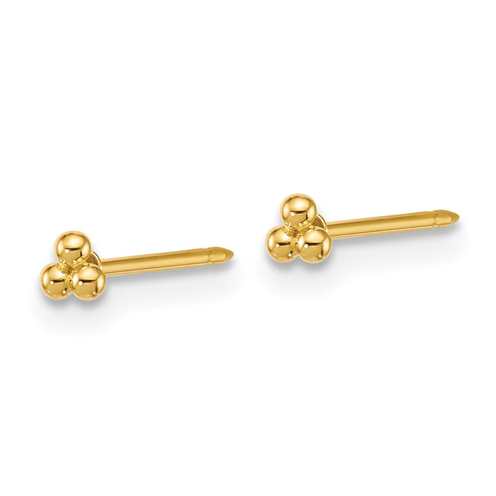 Inverness 14k Polished 3mm Triple Ball Post Earrings-1074E