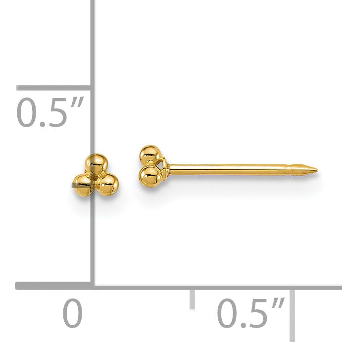 Inverness 14k Polished 3mm Triple Ball Post Earrings-1074E