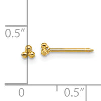 Inverness 14k Polished 3mm Triple Ball Post Earrings-1074E