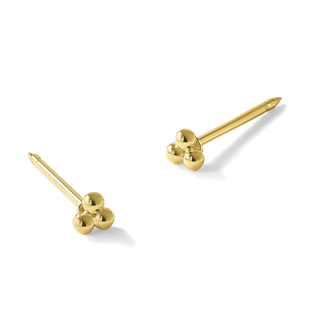 Inverness 14k Polished 3mm Triple Ball Post Earrings-1074E