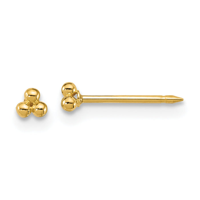 Inverness 14k Polished 3mm Triple Ball Post Earrings-1074E